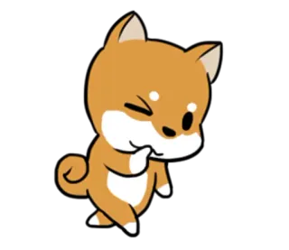 😉 Hund, Shiba Inu, süß, Cartoon, Emoji, Tier whatsapp sticker