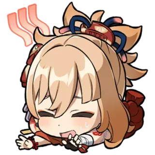 😅 Yoimiya Genshin Impact โยอิมิยะ, เก็นชิน อิมแพ็ค, อนิเมะ, จิบิ, สติกเกอร์ telegram sticker