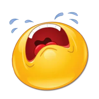 😪 Emoji, Llorando, Triste, Molesto, Lágrimas, Amarillo, Expresión whatsapp sticker