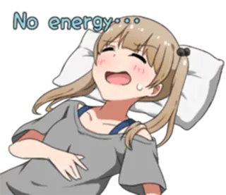 😵 No energy... anime, cartoon, tired, lazy, exhausted, low energy telegram sticker