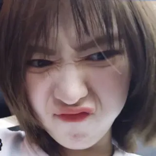 🍋 donna, espressione facciale, divertente, stupido, ragazza, asiatica whatsapp sticker
