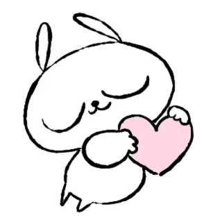 💞 conejo, corazón, lindo, amor, dibujos animados, animal whatsapp sticker