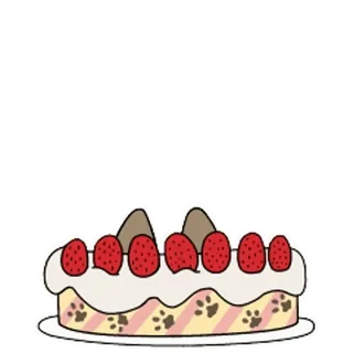 🎂 cake, dessert, strawberries, cute, food, birthday telegram sticker