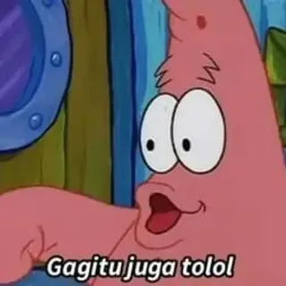 🤡 Patrick Star SpongeBob SquarePants Gagitu juga tolol SpongeBob, Patrick Star, cartoon, meme, funny, insulting telegram sticker