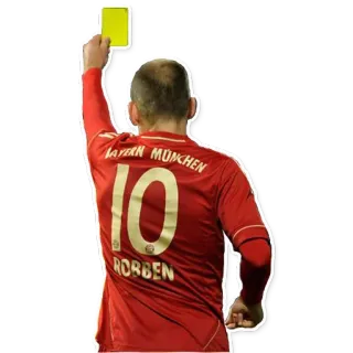 ⚠ Arjen Robben soccer, football, yellow card, Bayern Munchen, sports telegram sticker