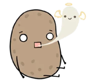 😨 potato, ghost, cute, food, kawaii, angel telegram sticker