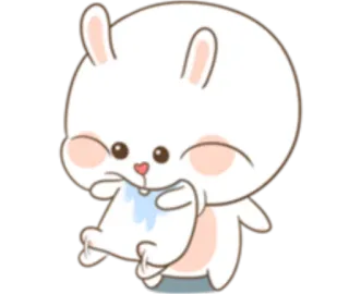 😋 Hase, niedlich, Tier, Kaninchen, Cartoon, kawaii, Aufkleber telegram sticker