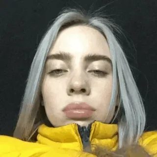 💚 Billie Eilish Billie Eilish, cantante, celebrità, ritratto, donna, popstar telegram sticker