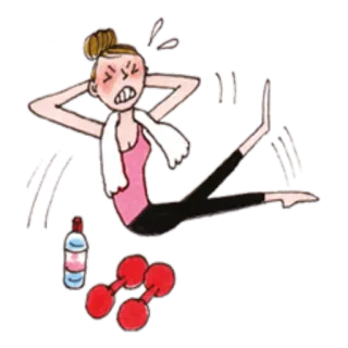 😩 фитнес, упражнения, тренировка, спортзал, здоровье, пот, гири, пресс telegram sticker