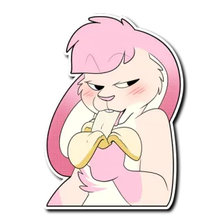 🍌 pink bunny whatsapp sticker