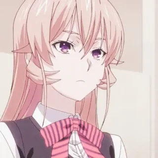 🥘 Erina Nakiri Food Wars!: Shokugeki no Soma Anime, Erina Nakiri, Food Wars, Shokugeki no Soma, Capelli Rosa, Occhi Viola, Ragazza telegram sticker
