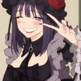 ❤️ Marin Kitagawa My Dress-Up Darling anime, girl, cute, peace sign, kawaii, marin kitagawa, my dress-up darling telegram sticker