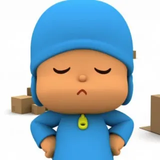 😤 Pocoyo dibujo animado, animación, niño, triste, cajas whatsapp sticker