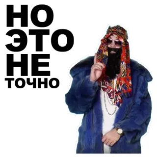 ☝ homme, déguisement, barbe, lunettes de soleil, foulard, manteau de fourrure telegram sticker