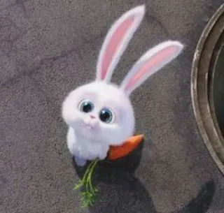 🍥 Snowball The Secret Life of Pets thỏ, thỏ con, dễ thương, cà rốt, thú cưng telegram sticker