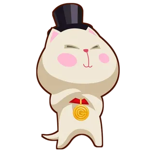 😇 cat, cartoon, animal, cute, sticker telegram sticker