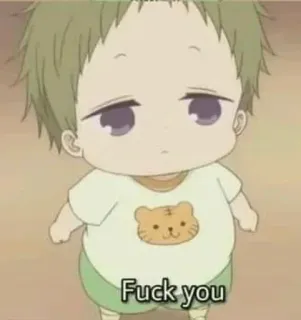 😊 Fuck you anime, child, offensive, swear, expression telegram sticker