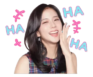 😆 HA HA เคป็อป, จีซู, แบล็กพิงก์, คนดัง, หัวเราะ, มีความสุข telegram sticker