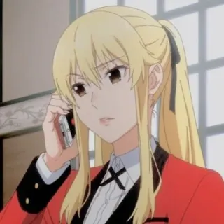 🦮 Mary Saotome Kakegurui Anime, Dibujos animados, Chica, Mary Saotome, Kakegurui, Pelo rubio, Teléfono telegram sticker