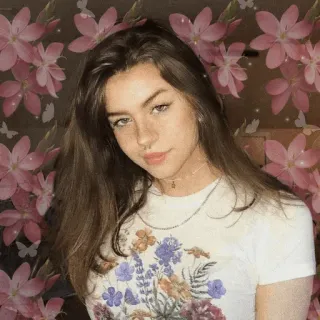 💕 vrouw, meisje, tiener, portret, bloemen, schoonheid telegram sticker