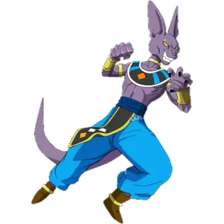 👊 Beerus Dragon Ball Anime, Gato, Deus, Roxo, Dragon Ball Z, Dragon Ball Super, Desenho animado telegram sticker