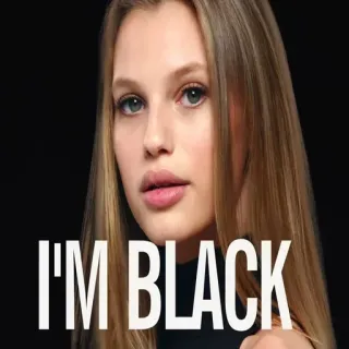👩 I'M BLACK ritratto, testo, donna, frase telegram sticker