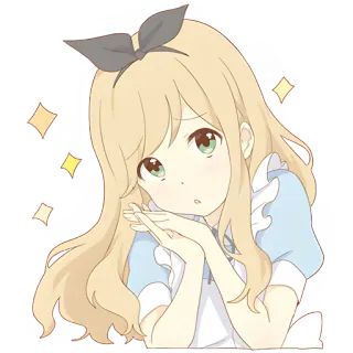 😇 Alice Alice in Wonderland anime, cute, girl, wonderland, cartoon telegram sticker
