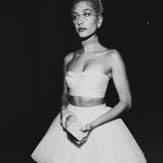 ✨ woman, dress, black and white, fashion, model, photography telegram sticker