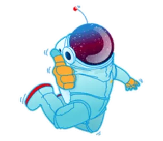 👍 astronaut, space, thumbs up, cartoon, spacesuit, positive telegram sticker