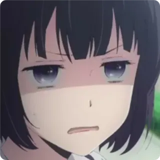 🌚 Anime, Visage, Expression, Fille, Autocollant, Dessin animé telegram sticker