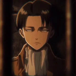 🌟 Levi Ackerman Attack on Titan Anime, Manga, L'Attacco dei Giganti, Levi Ackerman, Cartoni animati, Illustrazione, Personaggio telegram sticker
