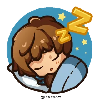 😴 Z dormir, dessin animé, endormi, fatigué, zzz, repos, détente telegram sticker