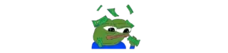 💸 Pepe the Frog Pepe, kikker, geld, rijk, meme whatsapp sticker