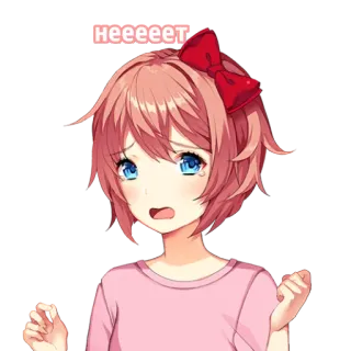 ❌ Sayori Doki Doki Literature Club! HEEEEEEET anime, cartoon, sticker, girl, crying, sad, Doki Doki Literature Club! telegram sticker