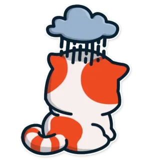 😰 кот, грустный, дождь, облако, погода, животное telegram sticker