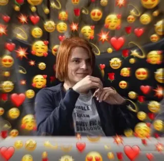 😳 persoon, emoji, liefde, hart, glimlach telegram sticker