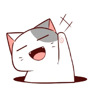 👋 cat, cute, cartoon, animal, animated telegram sticker
