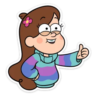 👍 Mabel Pines Gravity Falls мультфильм, Мэйбл, Гравити Фолз, анимация, персонаж telegram sticker
