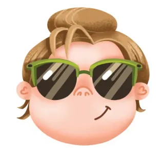 😎 gafas de sol, dibujos animados, cara, pegatina, personaje, ilustración telegram sticker