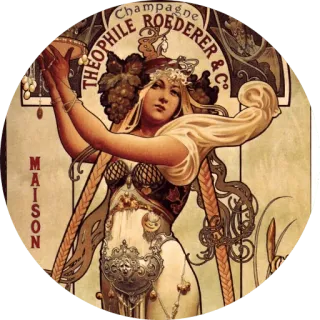 🌺 THEOPHILE ROEDERER & CO. Champagner, Vintage, Jugendstil, Werbung, Alkohol telegram sticker