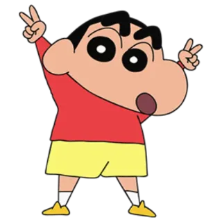 ✌️ Shin-chan Crayon Shin-chan Kartun, Anime, Lucu, Anak, Tanda perdamaian, Shin-chan telegram sticker