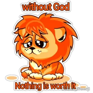 😭 without God
Nothing is worth it leone, triste, religioso, dio, cartoni animati, animale telegram sticker