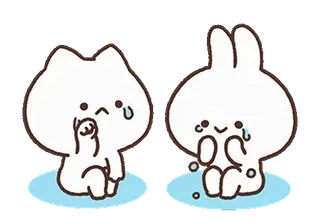 😭 스티커, 울음, 고양이, 토끼, 만화, 감정 telegram sticker