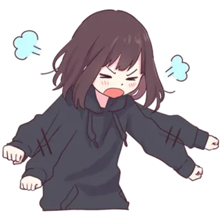 😤 animé, en colère, dessin animé, frustré, boudeur, contrarié, manga telegram sticker