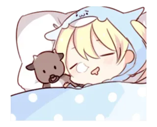💤 anime, cartoon, sleeping, kawaii, chibi, cute whatsapp sticker
