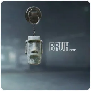 🗿 BRUH... moai, statue, meme, bruh, keychain, easter island, 🗿 whatsapp sticker