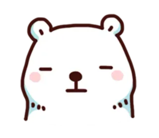 😑 urso, fofo, animal, desenho animado, adesivo, urso branco whatsapp sticker