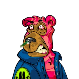 😬 oso, dibujo animado, pegatina whatsapp sticker