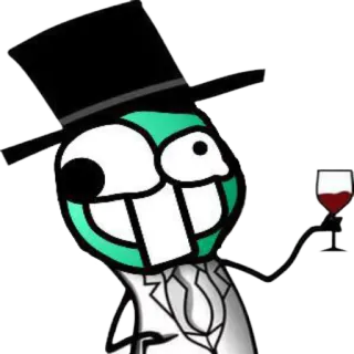 🍷 Cartoon, Figur, Weinglas, Zylinder, Animiert, Sticker, Festliche Kleidung telegram sticker