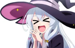 😄 Аниме, Ведьма, Милый, Девушка, Мультфильм telegram sticker